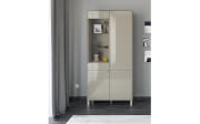 Vitrinenschrank Reno, taupe/Edelstahl-Nachbildung