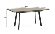 Esstisch Reno, taupe/schwarz