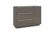 Kommode Reno, anthrazit/Edelstahl-Nachbildung