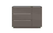 Kommode Reno, anthrazit/Edelstahl-Nachbildung