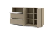 Kommode Reno, taupe/Edelstahl-Nachbildung