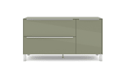 Lowboard Reno, olivgrün/Edelstahl-Nachbildung
