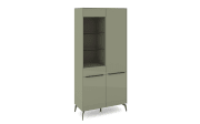 Vitrinenschrank Reno, olivgrün/graphit