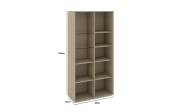 Vitrinenschrank Reno, taupe/Edelstahl-Nachbildung