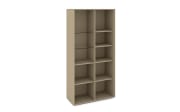 Vitrinenschrank Reno, taupe/Edelstahl-Nachbildung