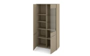 Vitrinenschrank Reno, taupe/Edelstahl-Nachbildung