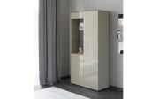 Vitrinenschrank Reno, taupe/Edelstahl-Nachbildung