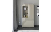 Vitrinenschrank Reno, taupe/Edelstahl-Nachbildung