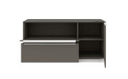 Lowboard Reno, anthrazit/Edelstahl-Nachbildung