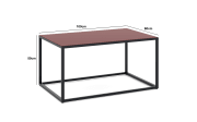 Couchtisch Reno, bordeauxrot, 100 cm