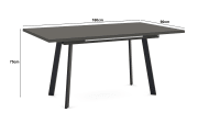 Esstisch Reno, anthrazit, inkl. Synchronauszug