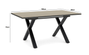 Esstisch Reno, taupe/schwarz, inkl. Synchronauszug