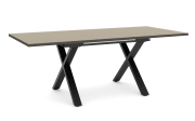 Esstisch Reno, taupe/schwarz, inkl. Synchronauszug