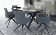 Esstisch Reno, taupe/schwarz, inkl. Synchronauszug