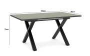 Esstisch Reno, olivgrün/schwarz, inkl. Synchronauszug