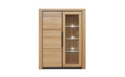 Vitrine Brest, massive Buche, 108 cm