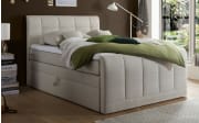 Boxspringbett Girona, creme, 140 x 200 cm, mit Tonnentaschenfederkern-Matratze