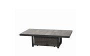 Lifttisch Corido, Gardino Geflecht Charcoal grey, Keramik washed grey, Länge ca. 160 cm
