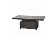 Lifttisch Corido, Gardino Geflecht Charcoal grey, Keramik washed grey, Länge ca. 160 cm