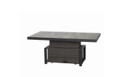 Lifttisch Corido, Gardino Geflecht Charcoal grey, Keramik washed grey, Länge ca. 160 cm