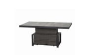 Lifttisch Corido, Gardino Geflecht Charcoal grey, Keramik washed grey, Länge ca. 160 cm