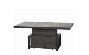 Lifttisch Corido, Gardino Geflecht Charcoal grey, Keramik washed grey, Länge ca. 160 cm