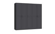 Drehtürenkleiderschrank Landhausstil, anthrazit matt, 253 x 236  cm