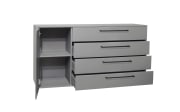 Sideboard Lindos, kreidegrau matt, inkl. Softclose Funktion