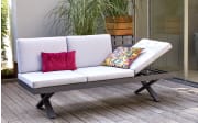 Gartensofa Rieke, hellgrau, Kopfteilverstellung vorstehend rechts