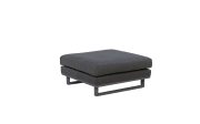 Garten-Hocker Henri, Gestell in Metall schwarz, Stoffbezug in anthrazit