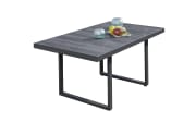Garten-Couchtisch Bern/Keramo, Aluminiumgestell in grau, Platte Keramik in Holz-Nachbildung grau