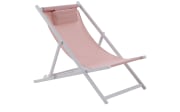 Strandstuhl Juno, pink/weiß, inkl. Kissen