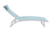 Gartenliege Diana, Bezug Texline in grün, Gestell aus Aluminium in weiß, inkl. Kissen
