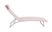 Gartenliege Diana, Bezug in pink, Gestell aus Aluminium in weiß, inkl. Kissen
