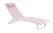 Gartenliege Diana, Bezug in pink, Gestell aus Aluminium in weiß, inkl. Kissen