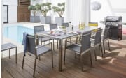 Garten- Ausziehtisch Amelie, Gestell aus Edelstahl gebürstet, Tischplatte Aluminium