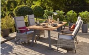 Garten-Positionsstuhl Keramo Teak/dunkelgrau
