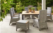 Garten-Positionsstuhl Keramo Teak/dunkelgrau
