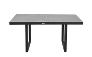 Diningtisch Sondrino, Aluminiumgestell in schwarz, Tischplatte betonfarbend