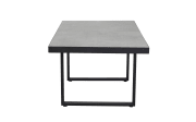 Diningtisch Sondrino, Aluminiumgestell in schwarz, Tischplatte betonfarbend