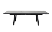 Ausziehtisch Sondrino, Aluminiumgestell in schwarz, Tischplatte betonfarbend