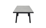 Ausziehtisch Sondrino, Aluminiumgestell in schwarz, Tischplatte betonfarbend