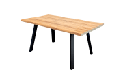 Gartentisch Ottawa, Gestell Edelstahl schwarz, Tischplatte recycled Teakholz gebeizt