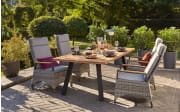 Gartentisch Kronos, schwarz/Teakholz