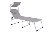 Gartenliege Brita mit Dach in taupe, Alugestell in silber