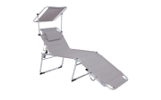 Gartenliege Brita mit Dach in taupe, Alugestell in silber