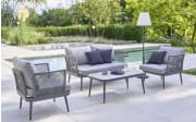 Gartensofaset Rieti, hellgrau, 4-teilig 