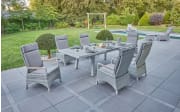 Gartenpositionsstuhl Keromo, white teak, Aluminiumgestell