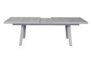 Ausziehtisch Keromo, white teak, Aluminiumgestell