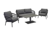 Gartenmöbelset Bari, anthrazit/dunkelgrau, 3-teilig